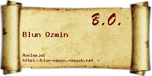 Blun Ozmin névjegykártya